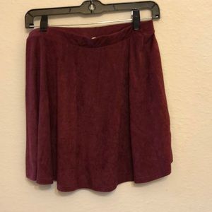 velvet mini skirt